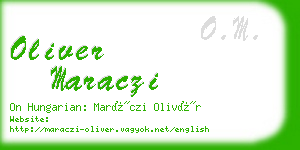 oliver maraczi business card